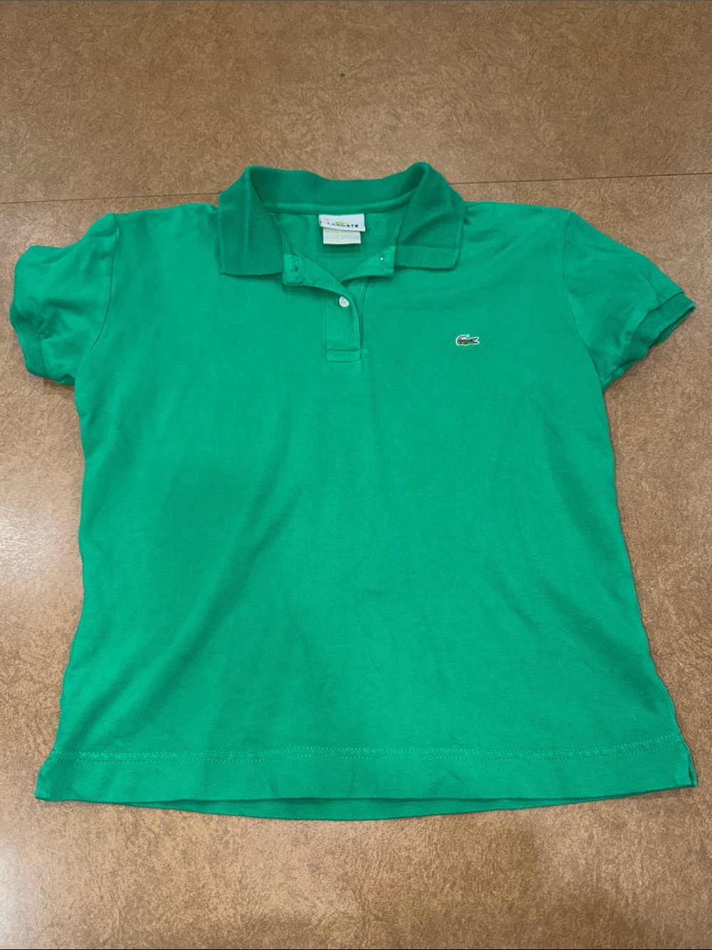 Lacoste Green Women's Short Sleeve Polo with Crocodile Logo • Size Small/38